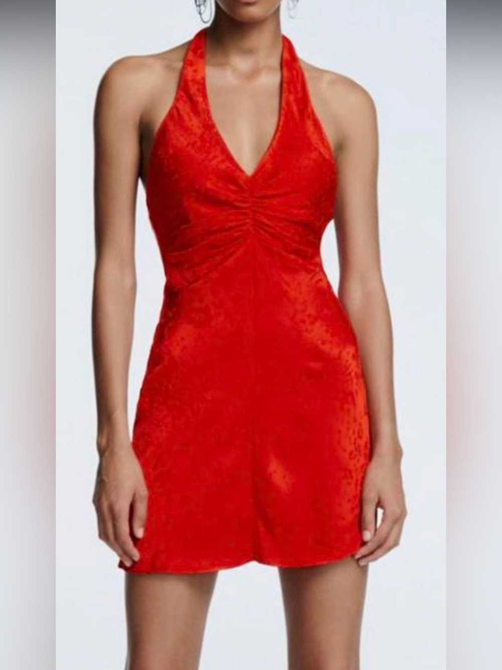 Red Halter  Satin Dress size small